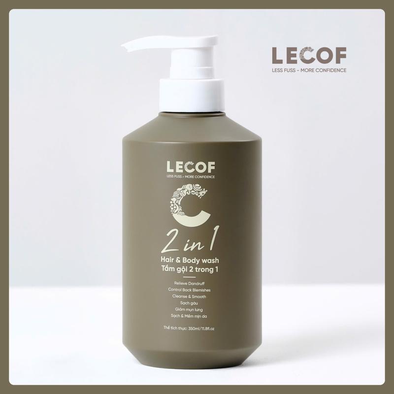  Sữa tắm gội nam LECOF trị mụn lưng dưỡng ẩm 2in1 - 350ml 