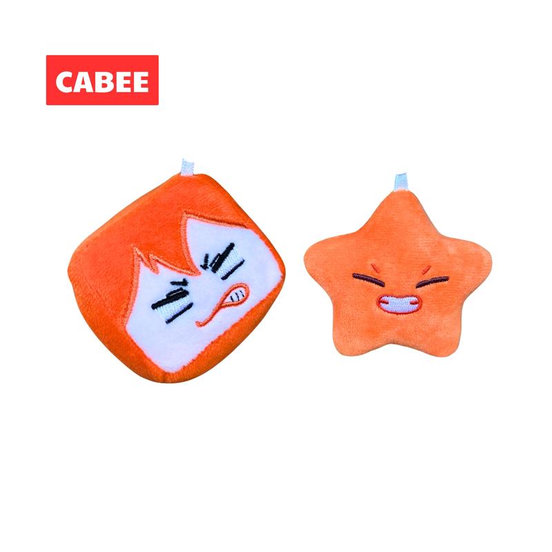 [CABEE] Combo 02 móc khóa Hinata nhồi bông hình khối vuông và ngôi sao - Màu tóc cam - Toy, Đồ Chơi Nhung Nữ - Women blind  box  baby  three  hải  sản