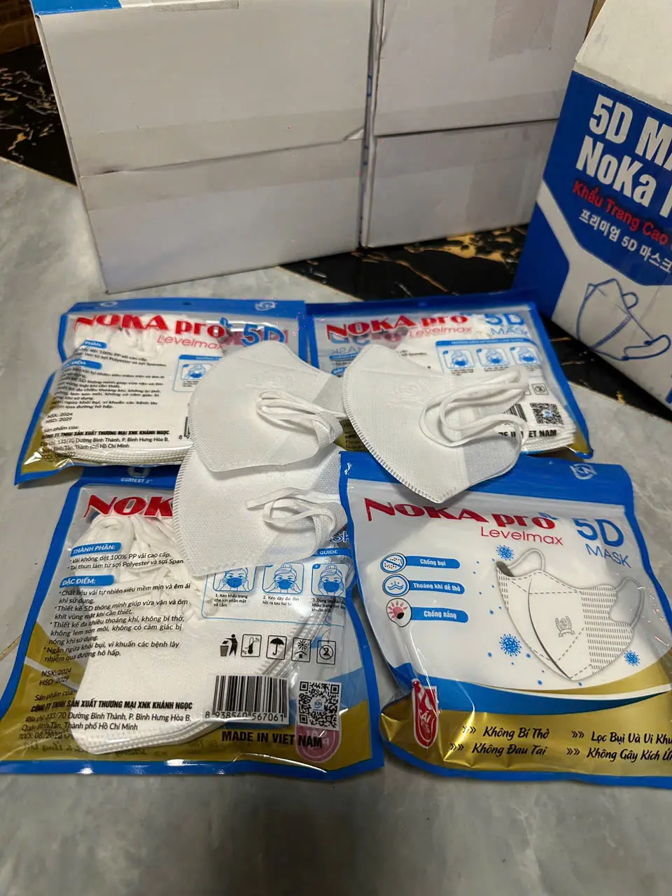 COMBO 3 HỘP KHẨU TRANG 5D  MASK NOKA PRO CAO CẤP