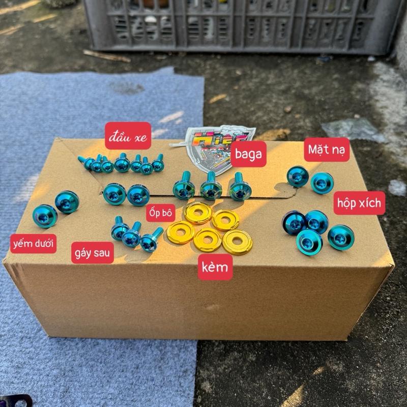Ốc titan full dàn áo cho các dòng xe wave 50 , 100 và 110 ( kèm 5 long đền )
