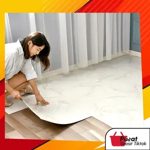 BISA COD H5221 Vinyl Lantai Marbel (30 x 30 cm) & (30 x 60 cm) / Vinil Sticker Lantai Marbel Granit Pvc Hitam Putih Lem