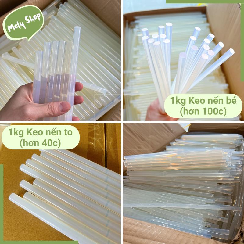 [Kho Sỉ 171]_1 Kg (hơn 100 cây) Keo Nến Bé Silicon Hoặc (hơn 40 cây) Keo Nến To Silicon_Dành Cho Máy Bắn Keo