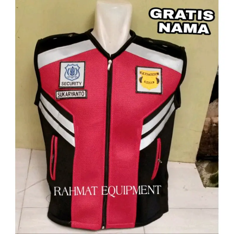 Rompi Security Merah Tebal