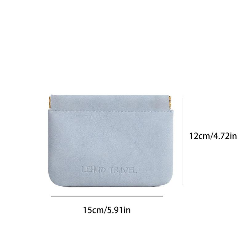 Portable Letter Print Leather Wallet, 1 Count Minimalist Coin Purse, Multi-functional Key Storage Bag, Gift For Friends 3