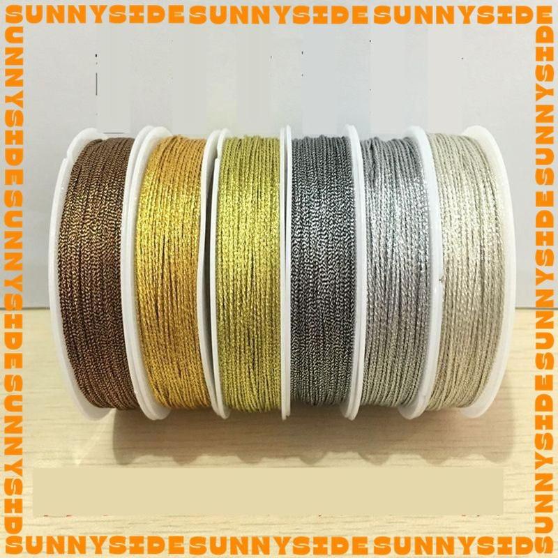 01 Cuộn Dây Xoắn Ánh Nhũ Lấp Lánh 6 Sợi Đan Vòng Tay Làm Handmade Trang Sức Thắt Vòng Cuộn 20m Nhẫn Diy