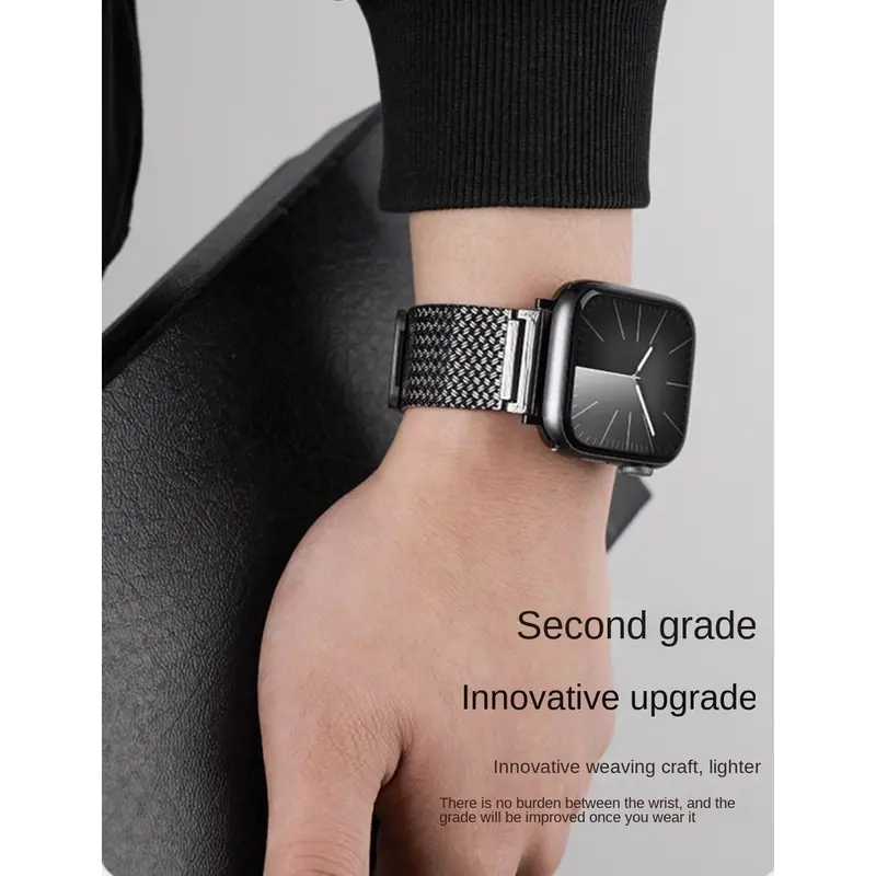 Dây đeo từ tính cho iWatch Ultra, Dây đeo kim loại dệt, Dành cho các mẫu iWatch Ultra 49mm, 45mm, 44mm, 41mm và 40mm, Dành cho nam giới, Dòng đồng Đồng Hồ Apple 9, 8, 7, SE, 6, 5, 4, 3, S8 Ultra, Bao gồm dây đeo 6