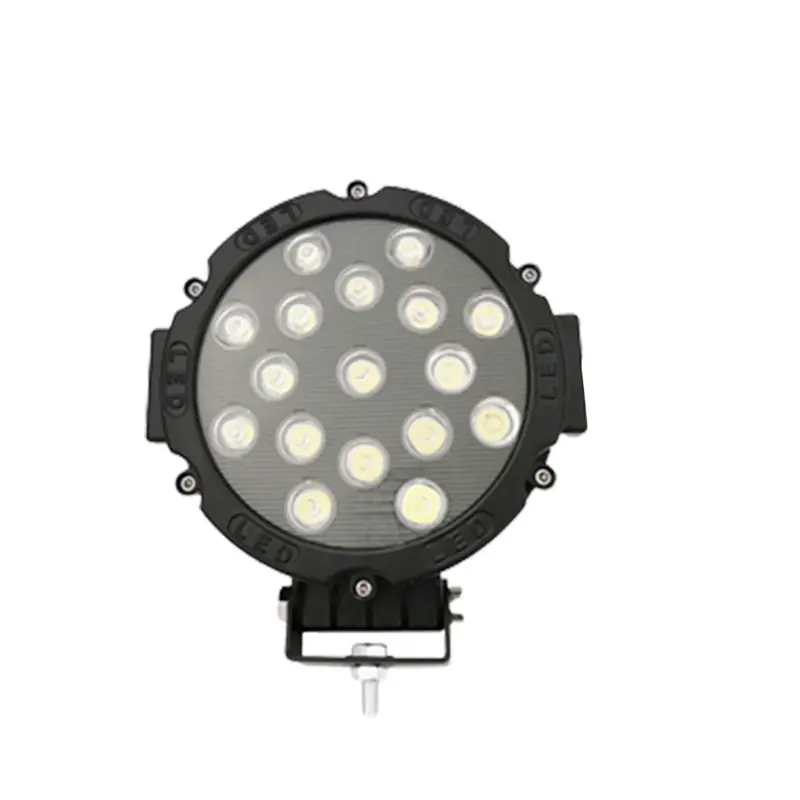 Lampu Tembak 12/24 volt Super Terang Truk Model Baru LED Sorot Tembak Worklight C-ree 17 Titik Mata 51 Watt  Mobil, Motor ,J-eep Hitam/Merah Car 6