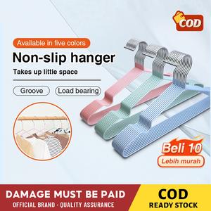 Non-Slip Stainless Steel Drying Hanger - 10PCS Lot Strong Cloth Hangers with Groove Design & Load Bearing Feature for Clothes & Towels Hanging Organiser Set