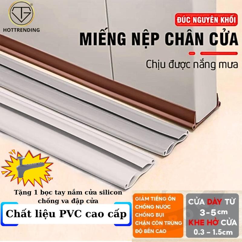 Thanh Chắn Khe Cửa Thanh Nẹp Cửa PVC Dài 96cm Cao Cấp Chắn Gió Bụi Côn Trùng Chắn hơi Máy Lạnh Cách Âm Cách Nhiệt Tặng Bọc Tay Nắm Cửa