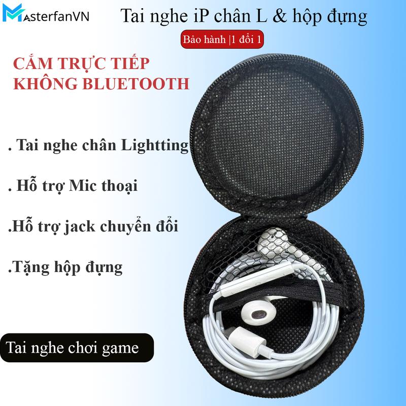 Tai Nghe Ip Chân L Có Mic chính hãng MasterfanVN Chất Âm Sống Động, BH 3 Tháng Nhét Tai Nghe Nhạc Earphone