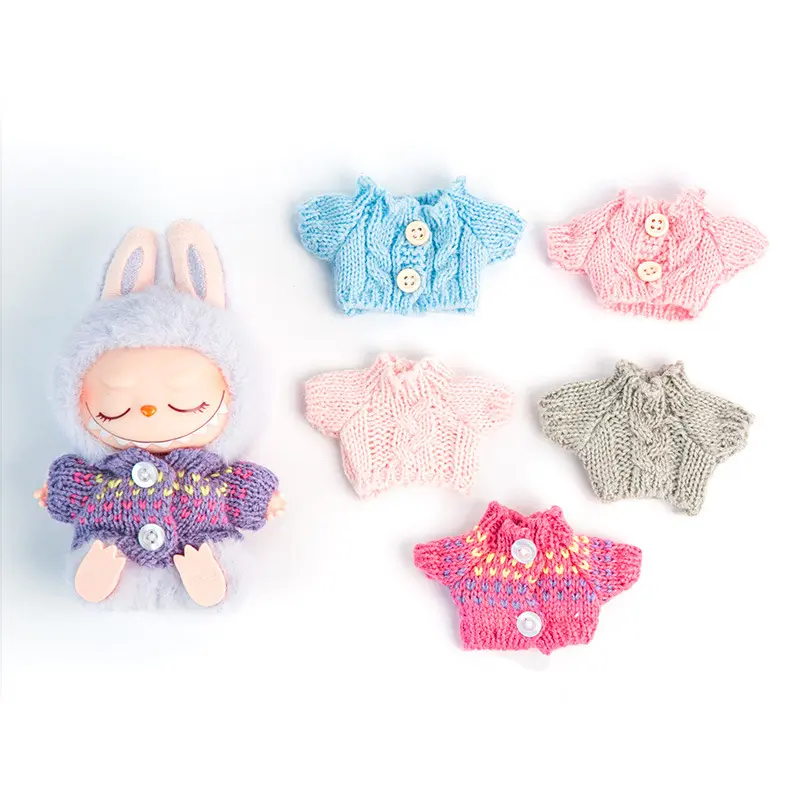 17cm pendant Rabubu original fashion dress change clothes Rabubu exquisite sweater keychain Labubu doll dress change clothes