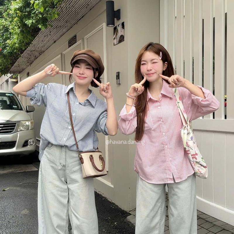 Áo sơ mi basic dài tay kẻ sọc phong cách ullzang HAVANA AO395