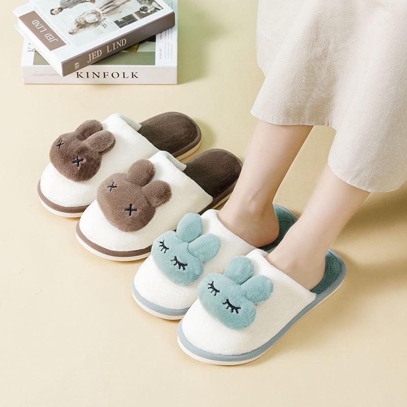 Dép Bông Đi Trong Nhà Hình Thỏ Siêu Ấm, Lông Cực Mềm Mịn, Giữ Ấm Cực Tốt - DéP Dép Lê Slipper