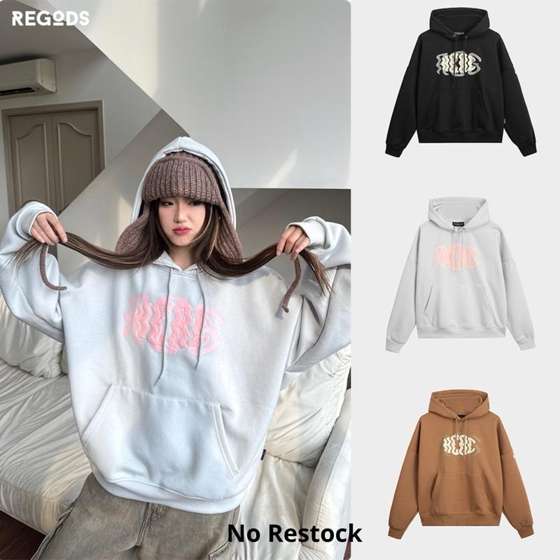 Áo hoodie nỉ bông  REGODS  form rộng unisex nam nữ - HOODIE HERE REGODS