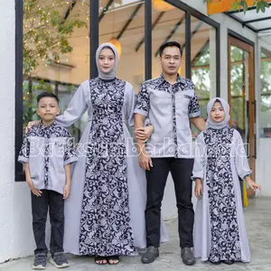 dijual satuan couple keluarga bahagia couple kelaurga spesial lebaran gamis busui gamis couple keluarga baju batik muslim  kondangan  pasangan  sarimbit