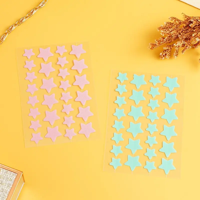 Cute Colorful Acne Patch Heart Star Pink Green Purple Blue Sticker Jerawat Pimple Patch Repair Skin Acne Pimple Master Patch Stiker Penyerap Jerawat 2