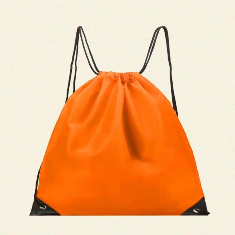 Simple Plain Drawstring Backpack, Casual Nylon Waterproof Sports Book Bag for Travel Fitness Swimming Work Business Trip, Unisex Beach Bag, School Supplies, Gym Bag 7