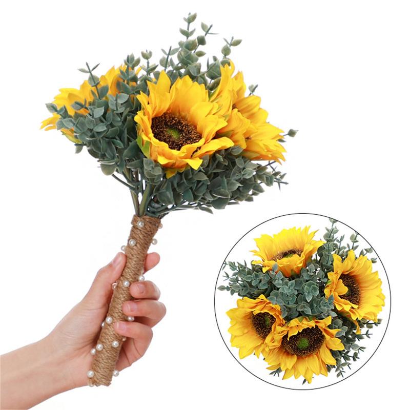 Product Introduction of Wedding Artificial Sunflower Bouquet Simulation Flower Ornaments Decoration for Wedding Flower Arrangement Decoration 43