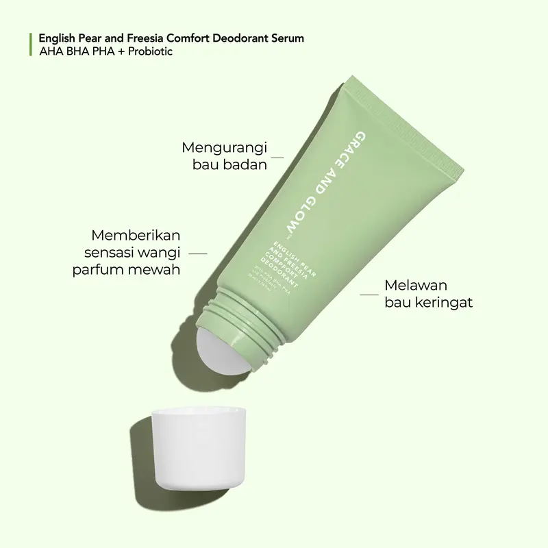 Deodorant Roll On Serum Bright & Smooth  Grace and Glow | English Pear, Rouge540, Moiselle | Mengurangi Bau Badan, Mencerahkan & Menghaluskan Kulit Ketiak | dengan Niacinamide untuk Ketiak Lebih Cerah dan Terawat 3
