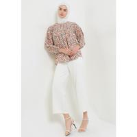 Gambar MFMW Ayyaksa Atasan Blouse Orange Motif Bunga - M dari MFMW Shop Kota Bandung 4 Tokopedia
