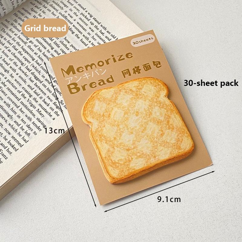 Product Introduction of 30Sheets Creative Fashion Toast Shape Convenience Sticker Message Paper Adhesive Self Sticky Sticky Notepad School Supplies 25