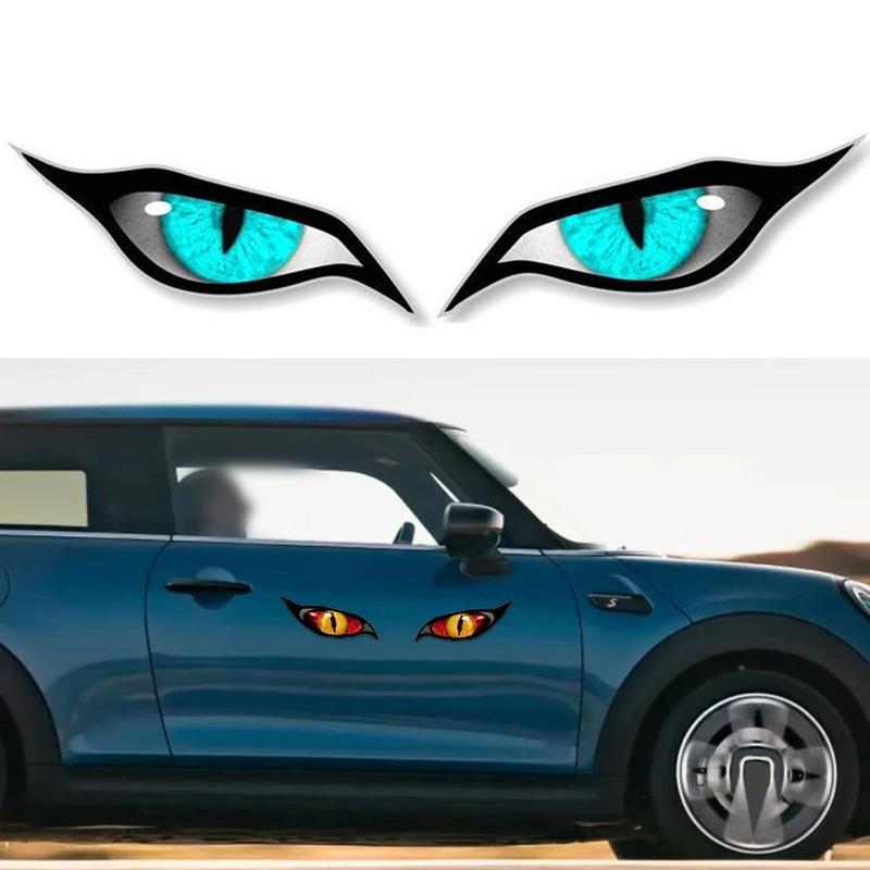 Motorcycle 3D Stereo Reflective Cat Eyes Sticker Rearview Mirror ...