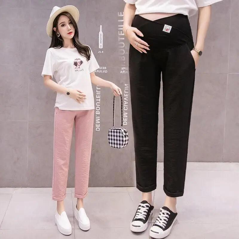 Quần Bầu baggy đũi siêu mịn mát thiết kế Vạt chéo có chun chỉnh tiện lợi cho mẹ bầu QB9669 1