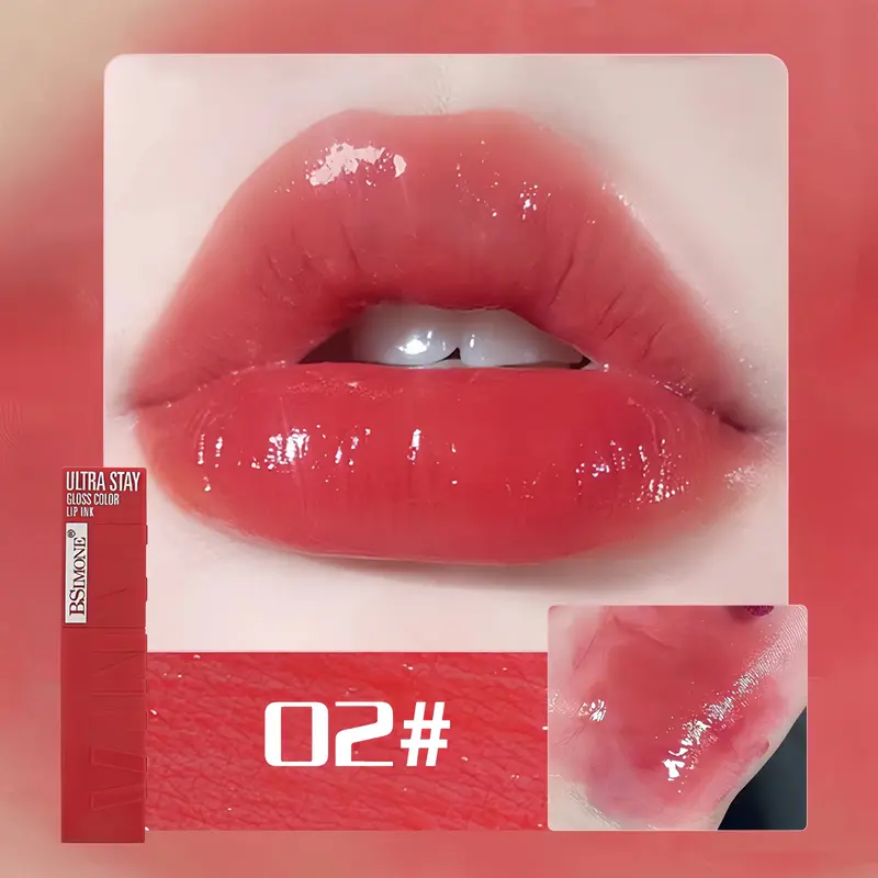 Son Bóng Có Màu Bsimone Ultra Stay Gloss Color Vinyl Mink, Có Nhiều Màu Sắc Để Lựa Chọn, Thích Hợp Cho Mỹ Phẩm, Môi, Son Môi Và Son Bóng. 2