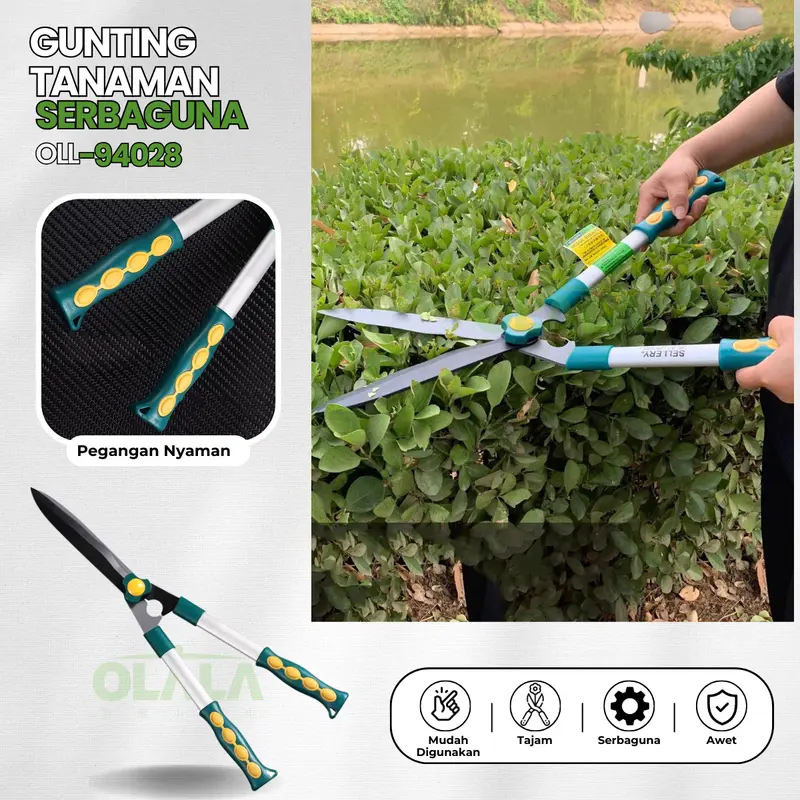 【COD】Gunting Rumput Super Tajam 48CM Pegangan Karet Potong Rumput Alat Berkebun Gunting Ranting OLL-94028 0