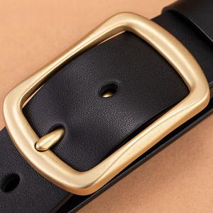 Tali Pinggang Gesper Pin Lelaki, Rekaan Ringkas, Tali Pinggang Perniagaan, Dengan Penebuk Lubang calm  belt  one  piece sabuk  icb  gold