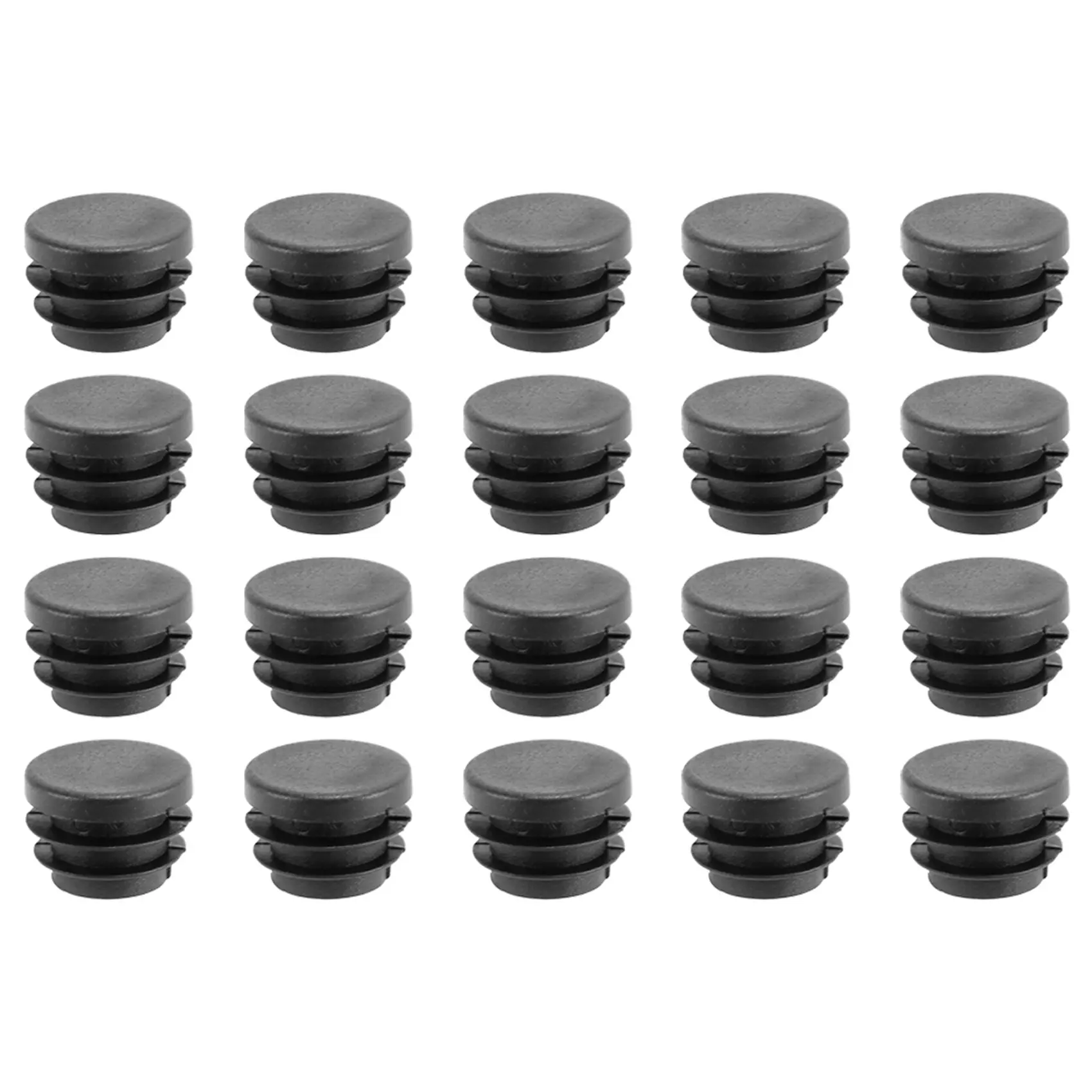 Blanking End Caps Round Tube Insert Cover 19mm Dia 20 Pcs Black