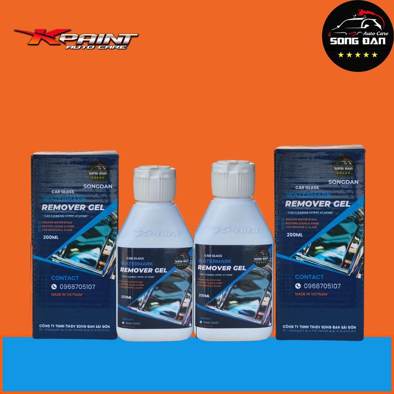 COMBO 2 chai Dung dịch vệ sinh ố kính, cặn canxi trên kính xe Ô Tô, dễ thi công an toàn cho kính KHÔNG CHÁY KÍNH SONG ĐAN  200 ml cancan xioto cancan  xi