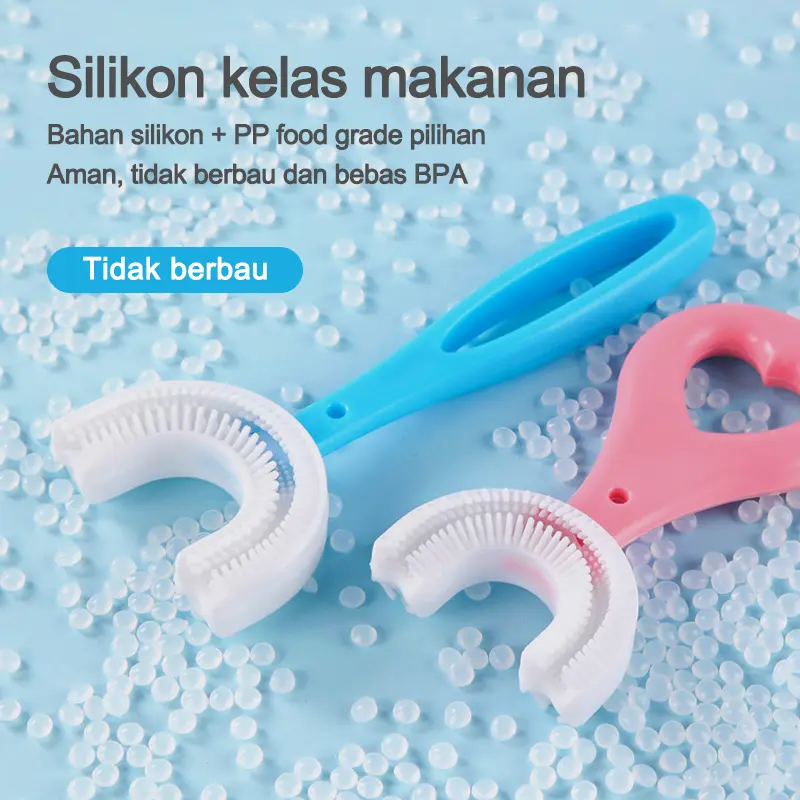 Sikat gigi  anak Bahan silikon Training Toothbrush berbentuk U L301 4