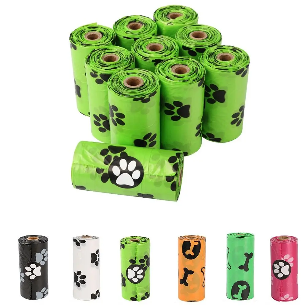 Feces Garbage Bag 15pcs/roll Degradable Dog Poop Bags Small Biodegradable Pet Garbage Bag Put Pet Feces Disposable Cleaning Shit Bag Outdoor