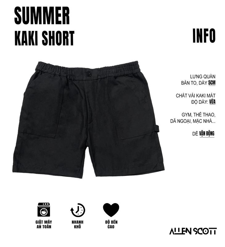 Quần kaki short ngắn trên gối nam Màu đen Menswear