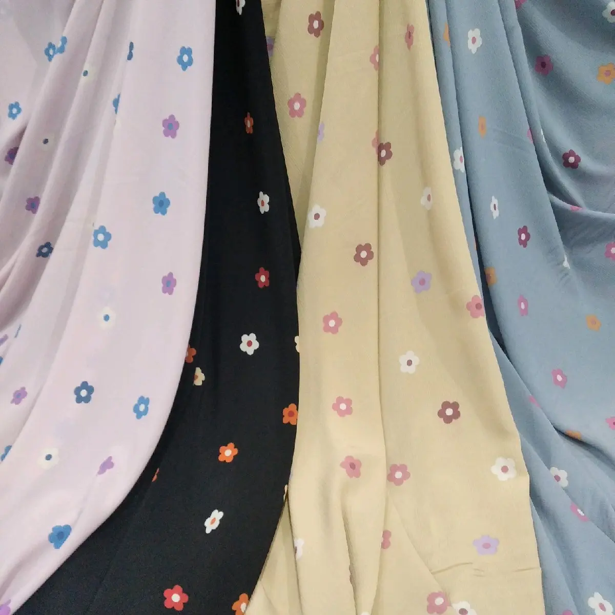 Kain Meteran Murah Kain Crinkle Youryu Motif Baby Daisy