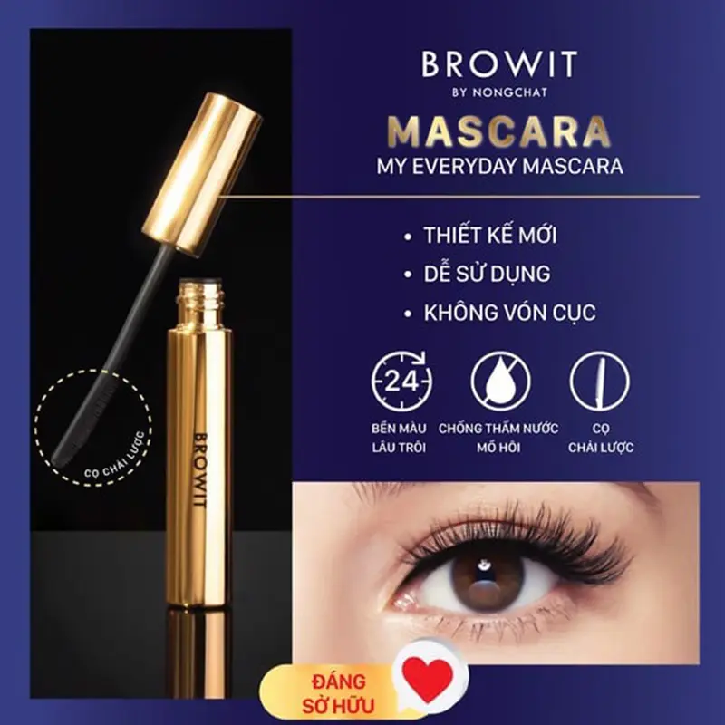 Mascara browit nongchat Thái làm dày dài mi không lem trôi dùng cho makeup chuyên nghiệp - Dora Beauty 5