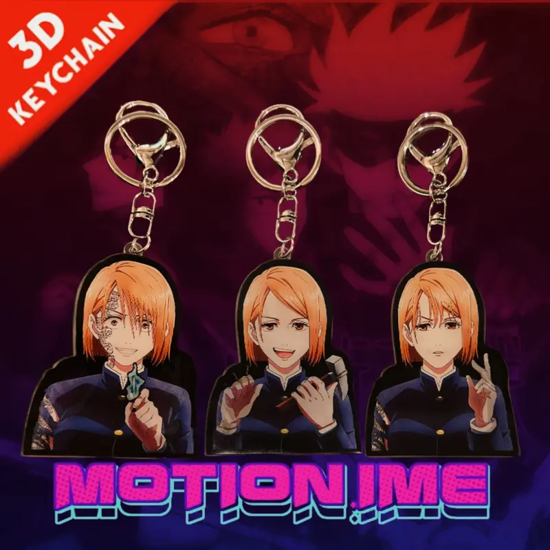 3D Keychain Lenticular Jujutsu Kaisen Gantungan Kunci Ganci Viral Motif Kartun Anime 4