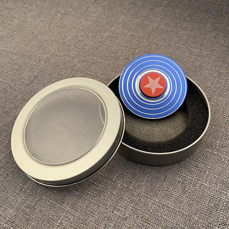 Product Introduction of Spider-Man Captain America Shield Fidget Spinner Metal Finger Spinner Toy for College Students Cool Stress Relief 8