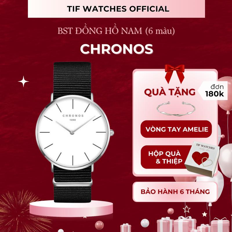 Đồng Hồ Nam CHRONOS Tif Watches Dây Vải Nato Chống Nước Độ Bền Cao Thấm Mồ Hôi Đeo Tay