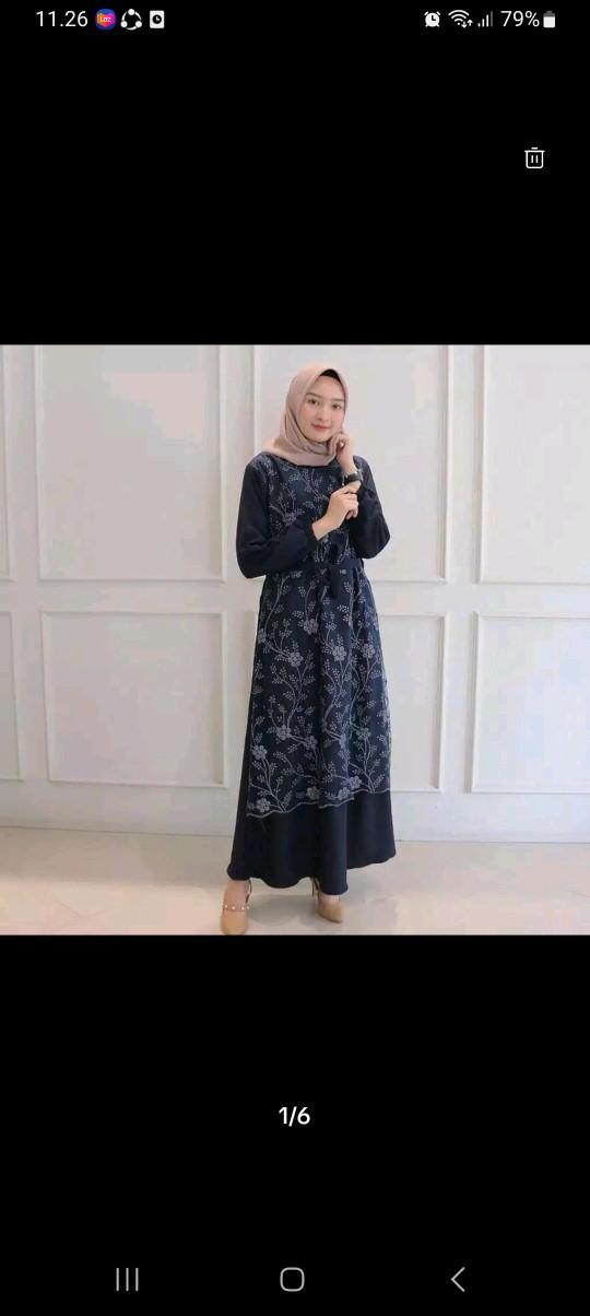 Product Introduction of GAMIS BRUKAT SIMPELl/Maxi RINIA /Maxi BUSUI/GAMIS WANITA SELETING DEPAN Fit Formal Maxi  Muslim  Tile  Mutiara Formal Nyaman Dress Kondangan Variasi Pesta Mewah 2