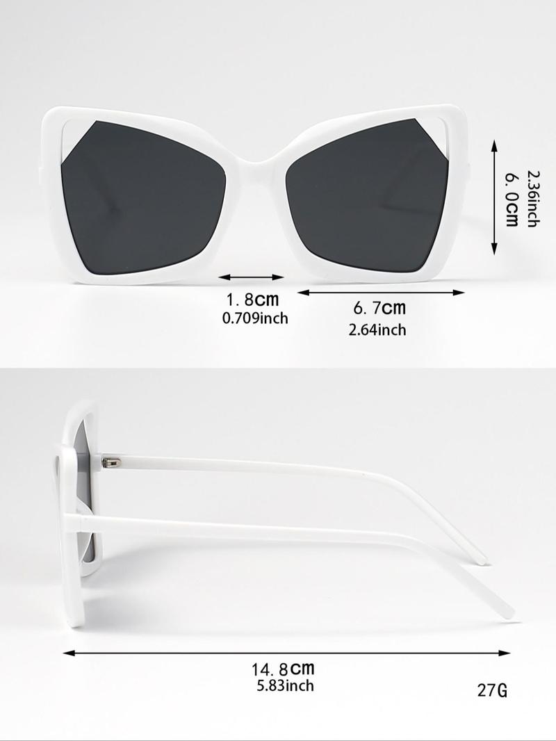 Product Introduction of Unisex Fashionable Cat Eye Frame Sunglasses, Trendy Casual Hollow Out Design Sunglasses for Everyday Use, Fashion Accessories for Outdoor Activities 7