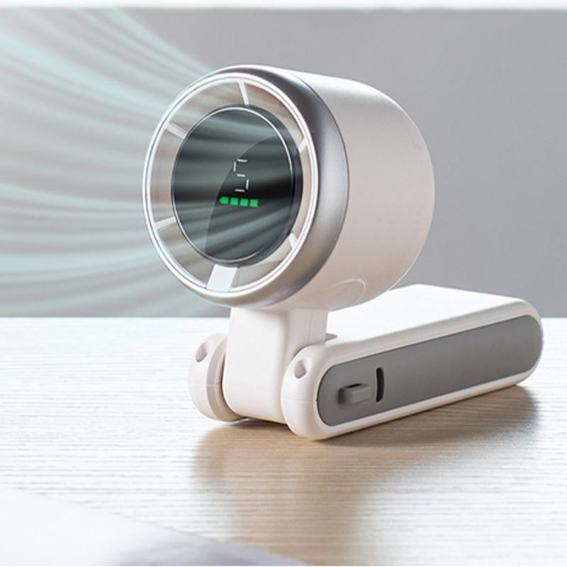 Quạt Cầm Tay Mini Turbo Tăng Áp - Pin 4000mAh - 3 Chế Độ - Siêu Êm - Dùng Cho Văn Phòng/Bàn Làm Việc/Ký Túc Xá - Giảm Nhiệt 38°C Chỉ Với 1 Nút Bấm