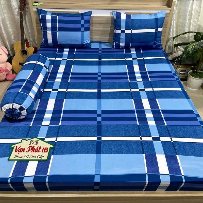 Bộ ga thun Sọc xám ( bộ 4 món gồm : 1 ga nệm, 2 áo nằm ,1 áo ôm) chất thun dày,mịn,mát ,không nhăn ,không xù ,bền màu. chân nệm từ 5-10-15-20cm. áo nằm 40×60 (50×70 ghi chú shop nhé )