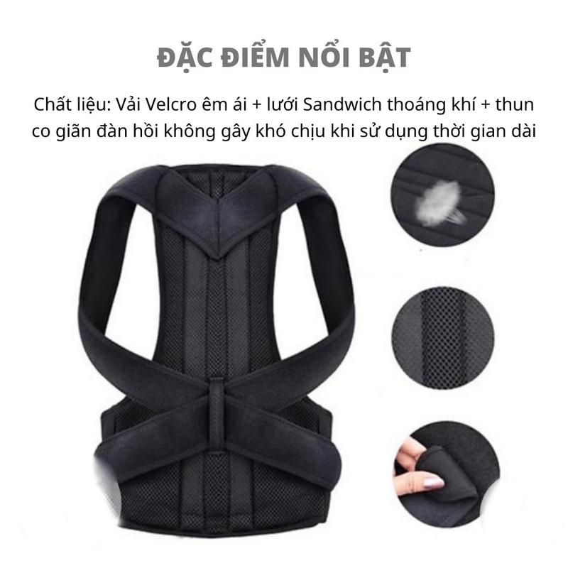 Đai chống gù lưng,Hai giá đỡ keel được cố định hiệu quả và hình dạng lưới hai lớp thoải mái và thoáng khí Đai Chỉnh Tư Thế 8