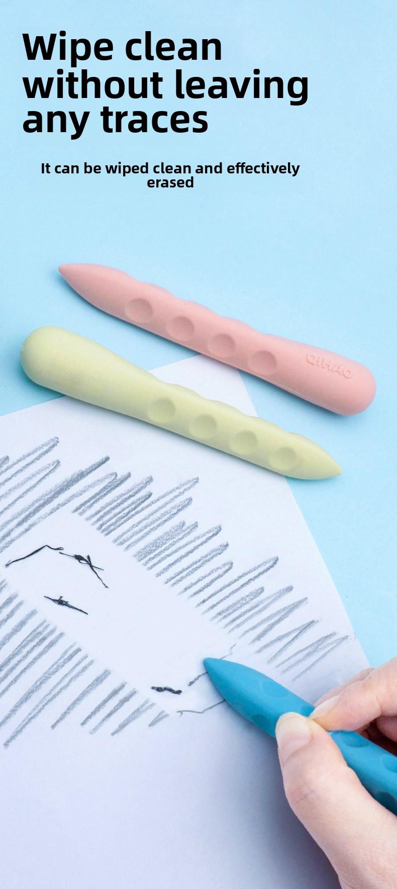 Product Introduction of Jumbo Grip Correction Erasers - 6-Pack Non-Toxic Hole Design Pencil Erasers for Kids, Anti-Breakage Writing Tools for Elementary Students, Fun Shapes Classroom Supplies 1