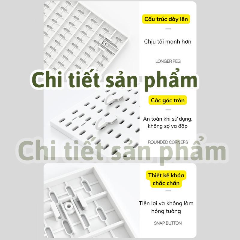 Kệ bếp bảng lỗ dán tường IKEA MAMA bảng pegboard setup vật dụng gọn gàng kệ dày dặn chịu tải tốt vệ sinh dễ dàng 6