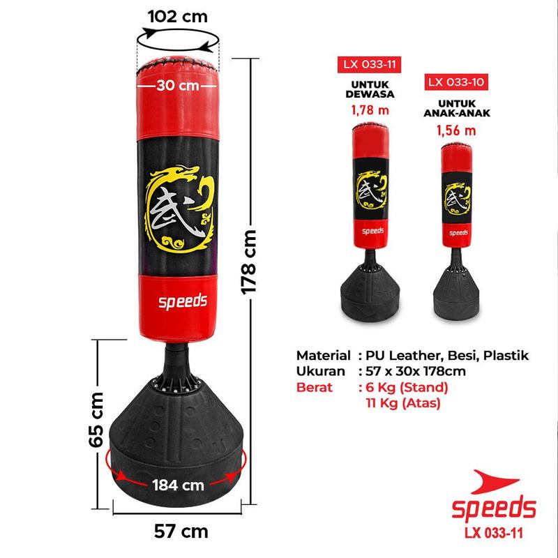 Product Introduction of SPEEDS Samsak Tinju 1,78m Boxing Berdiri Punching Bag Premium Muaythai Boxing MMA 033-11 1