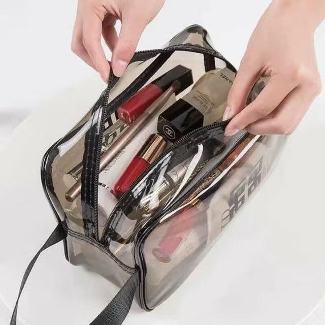 Set 3 túi trong suốt đựng đồ, mỹ phẩm, túi du lịch chống thấm nước có tay xách 2