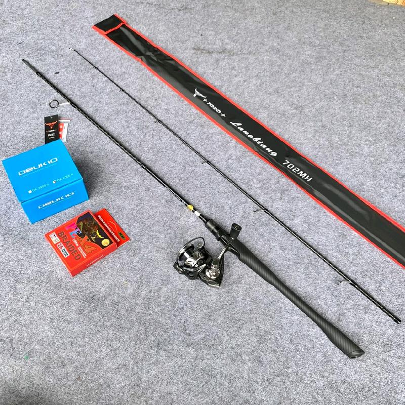[combo câu lure đứng] cần toro langbiang bảo hành ngọn 1 năm - máy câu DA 3000 - dây dù pe toro X4 2.0